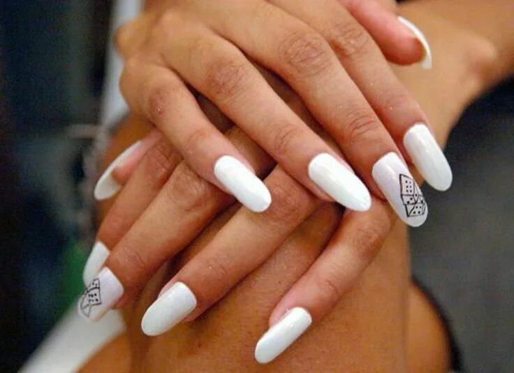 Красивый белый маникюр на длинные Fake Nails Design Tumblr Barbie Nail Designs Cute Acrylic Simple Nail Design Ide