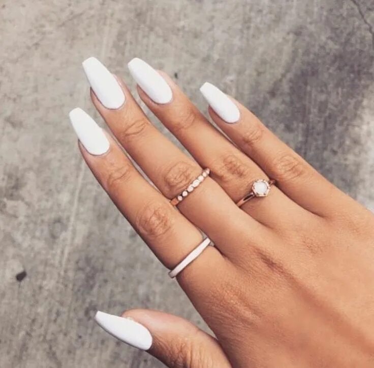 Красивый белый маникюр на длинные Pin by Núbia on beauty White acrylic nails, Pretty nails, Nails