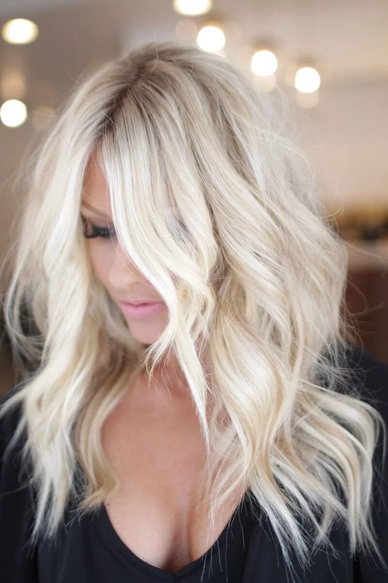Красивый блонд фото на средние волосы The Best Hair Extensions Orange County DKW Styling Balayage hair, Long blonde ha