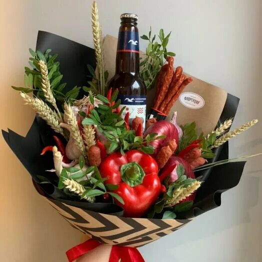 Красивый букет мужчине фото Букет из закусок к пиву, Flowers & Gifts Kazan, buy at a price of 3770 RUB, Mens