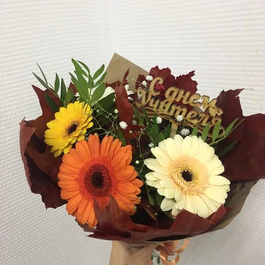 Красивый букет на день учителя фото Dear teacher 2, 1290 RUB, delivery in 2 h 30 min Flowwow - flower delivery in Sh