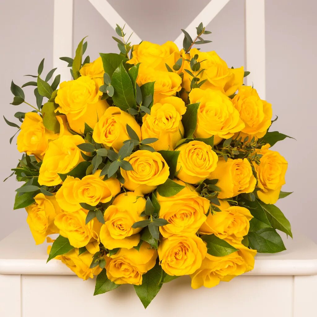 Красивый букет желтых роз фото 25 yellow roses bouquet - Purple Flowers