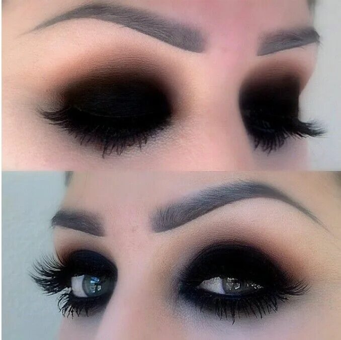 Красивый черный макияж глаз Blacked out smokey eye Black eyeshadow makeup, Dark makeup, Goth makeup
