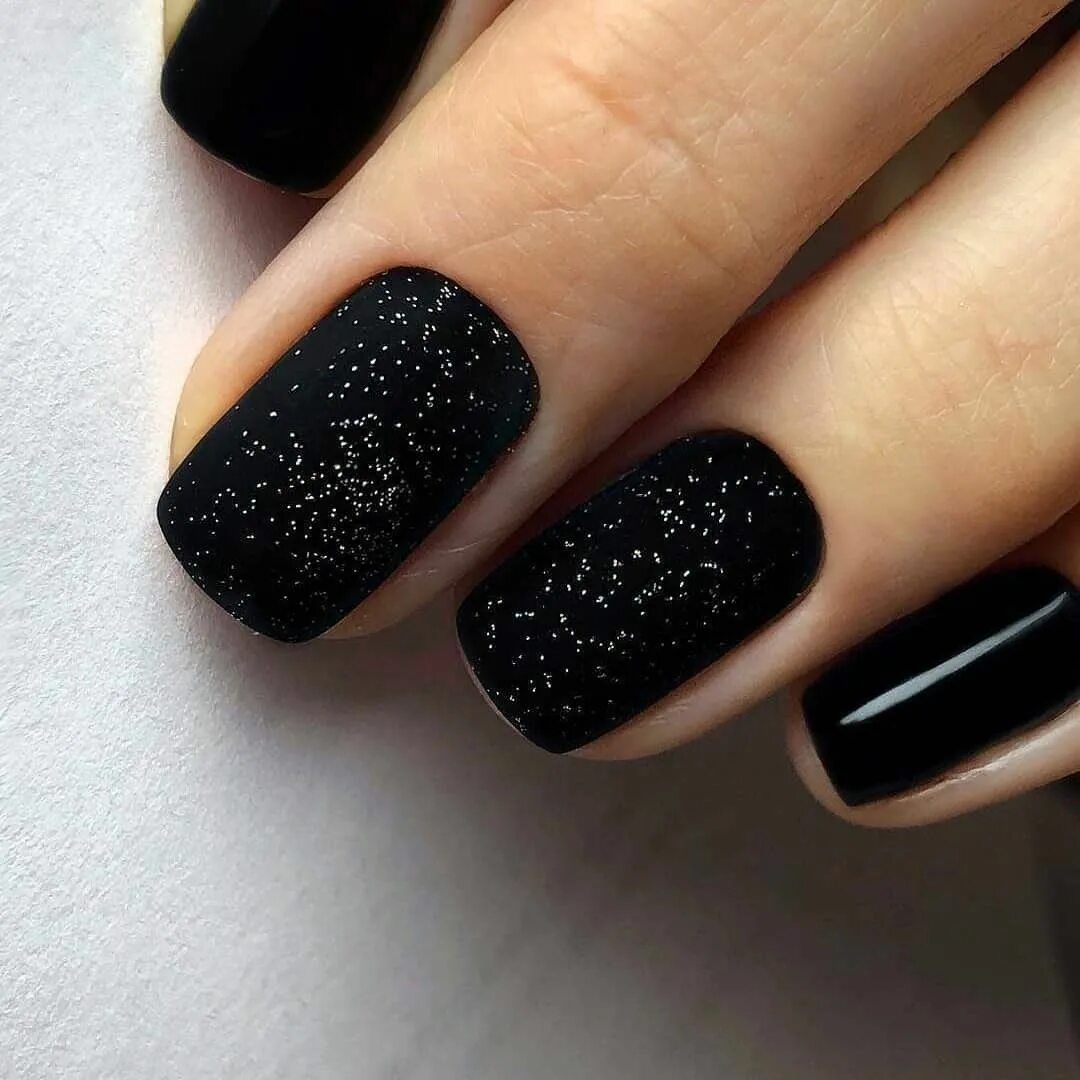 Красивый черный маникюр фото Pin on Manicura de uñas