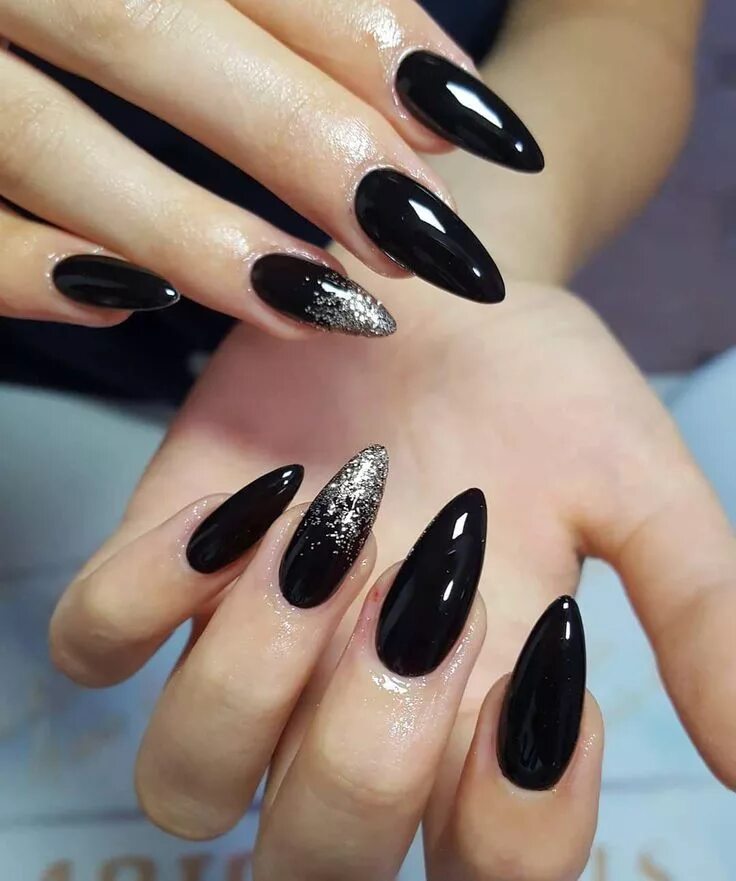 Красивый черный маникюр миндаль Fabulous nail art design ideas - #nail #nails #acrylicnail #gelnail #manicure Bl