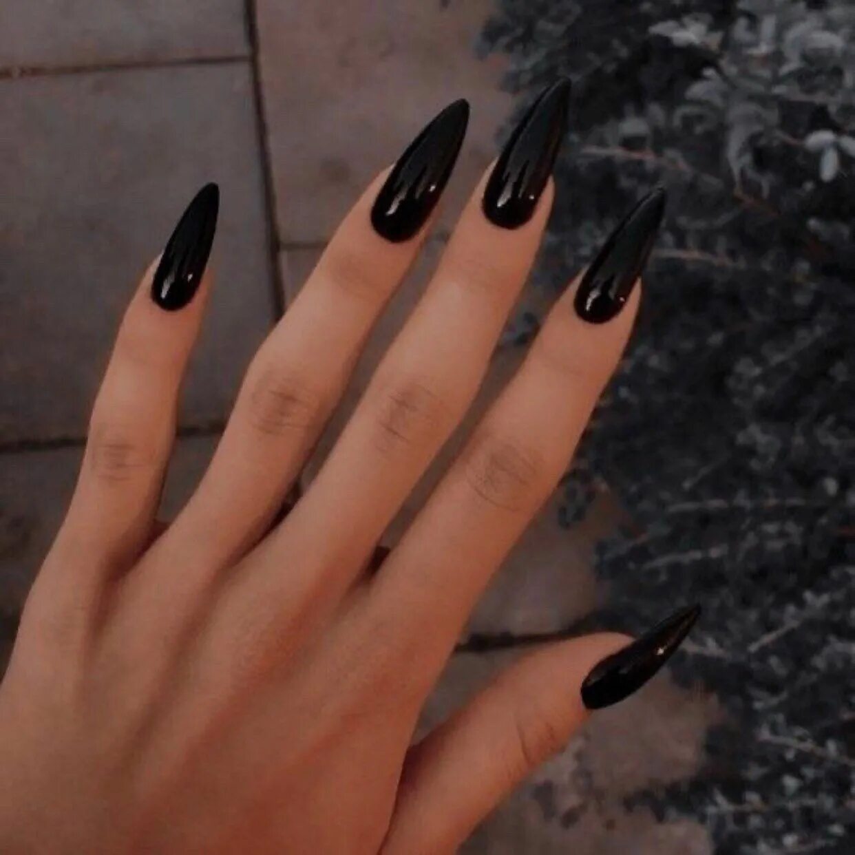 Красивый черный маникюр на длинные ногти BASIC BLACK Press on Nails-black Nails-long Short Nails Luxury Nails-reusable Na