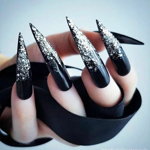 Красивый черный маникюр на длинные ногти 27 TRENDY BLACK NAILS DESIGNS FOR DARK COLORS LOVERS - My Stylish Zoo - - 27 TRE