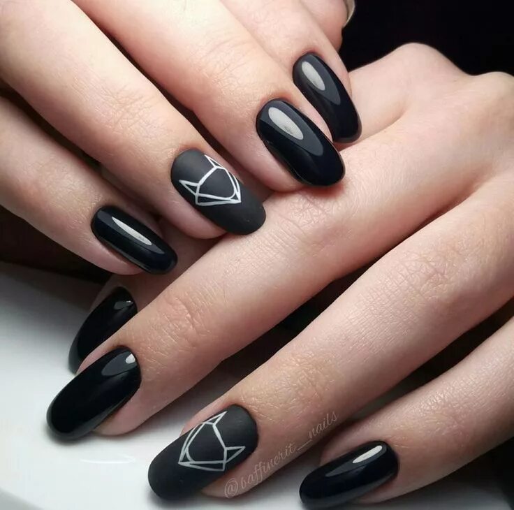 Красивый черный маникюр на короткие ногти Маникюр Ногти Fox nails, Pretty nails, Trendy nails