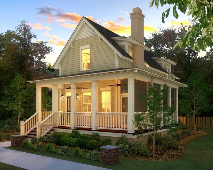 Красивый дачный домик с террасой реальное фото Image result for exterior paint color for sugarberry house plan Cottage homes, S