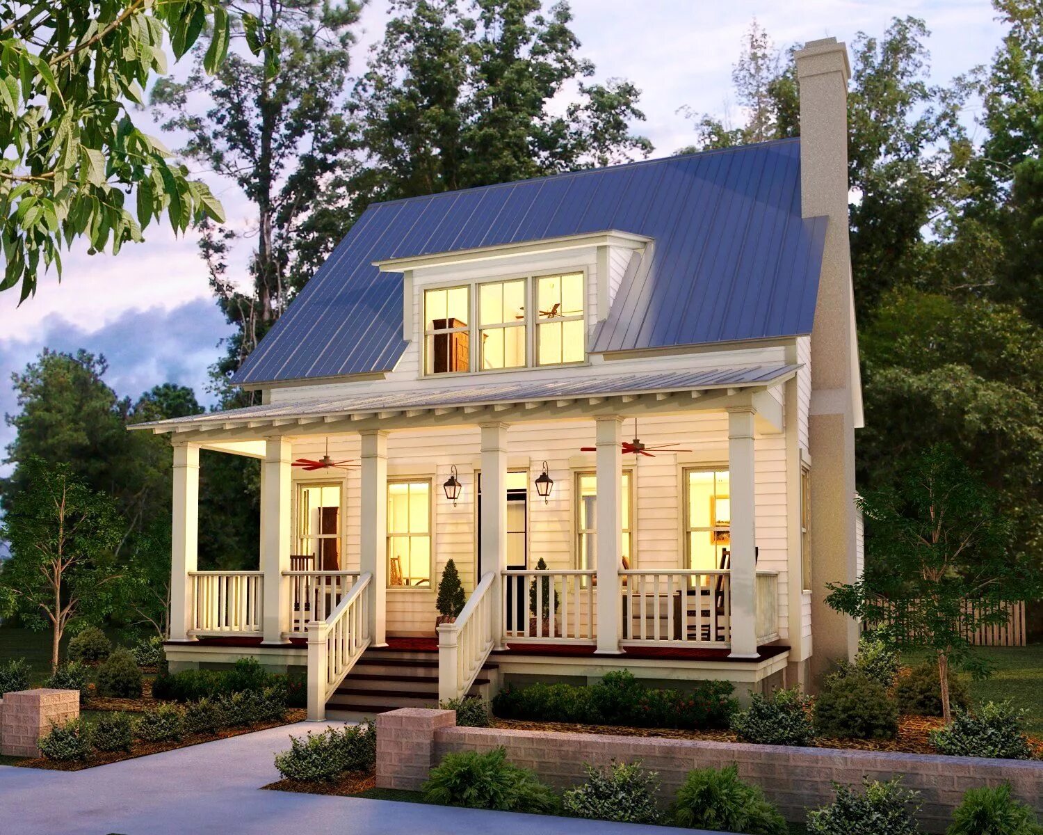 Красивый дачный домик с террасой реальное фото Vacation cottage. Low country cottage, Cottage homes, House styles