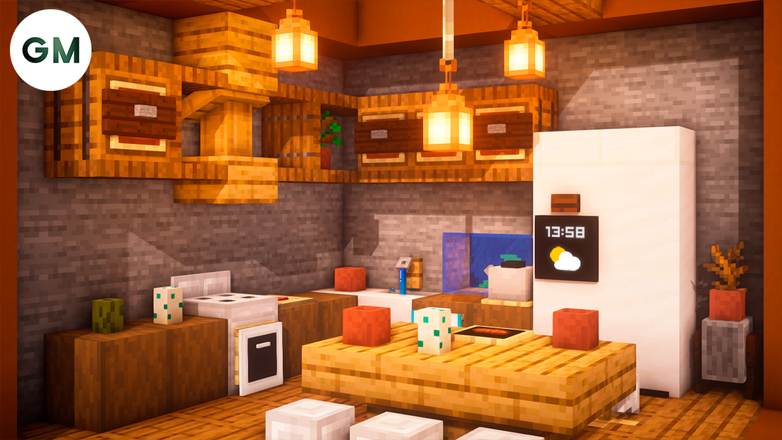 Красивый декор для дома в майнкрафт Minecraft: KitchenㅣTutorial Minecraft kitchen ideas, Minecraft kitchens, Minecra