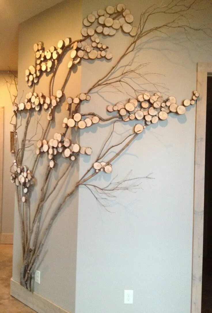 Красивый декор стен своими руками Refining tree art, twig art for wall decor, wall art with mountain laurel. Decor