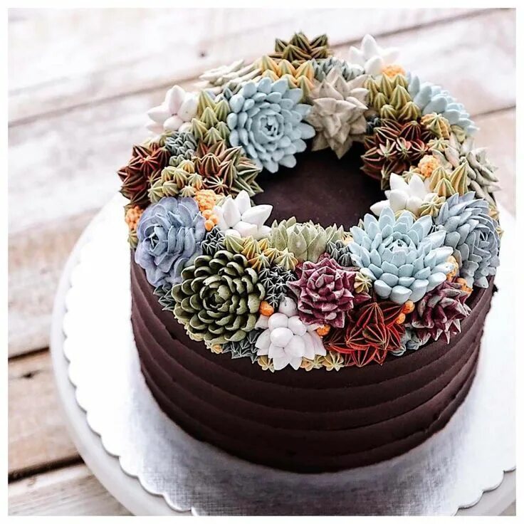 Красивый декор торта Flower Cakes - Les magnifiques terrariums culinaires de Iven Kawi (image) Цветоч