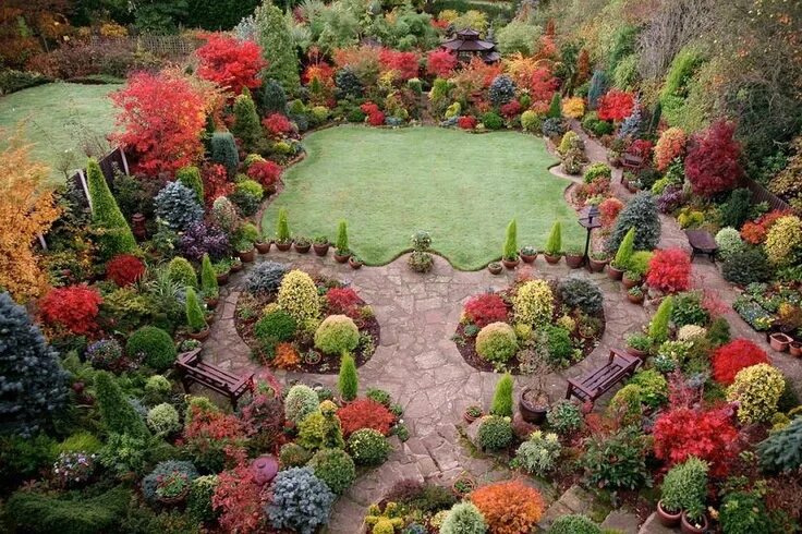 Красивый декоративный сад фото Pin on dream garden Autumn garden, Beautiful gardens, Garden design