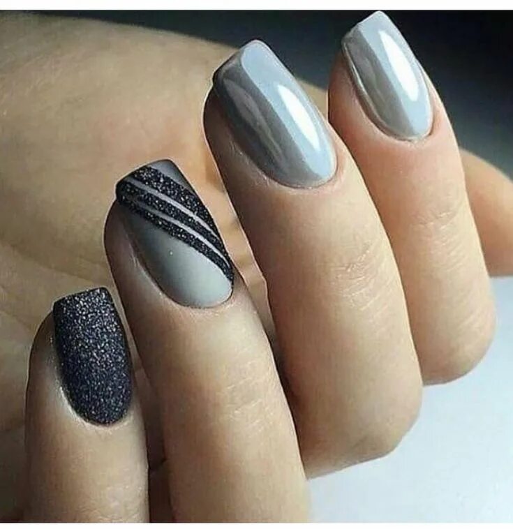 Красивый деловой маникюр 2024 Pin di Mary B su Gettin my nails did Unghie idee, Unghie grigie, Unghie gel
