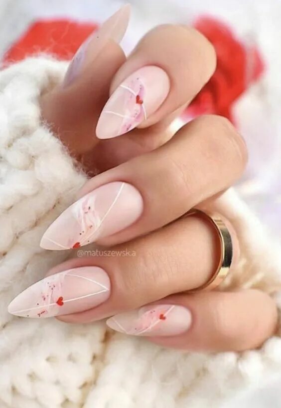 Красивый день маникюра 15 Pretty Valentine's Day Nail Ideas - Nail designs valentines, Almond nails, Va