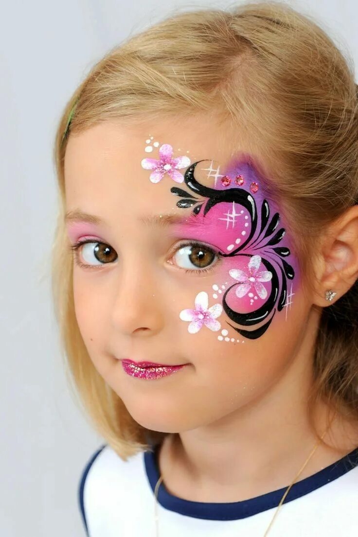 Красивый детский макияж Pin von Katie Rose auf One eye face paint Kinder schminken, Augenschminke, Bemal