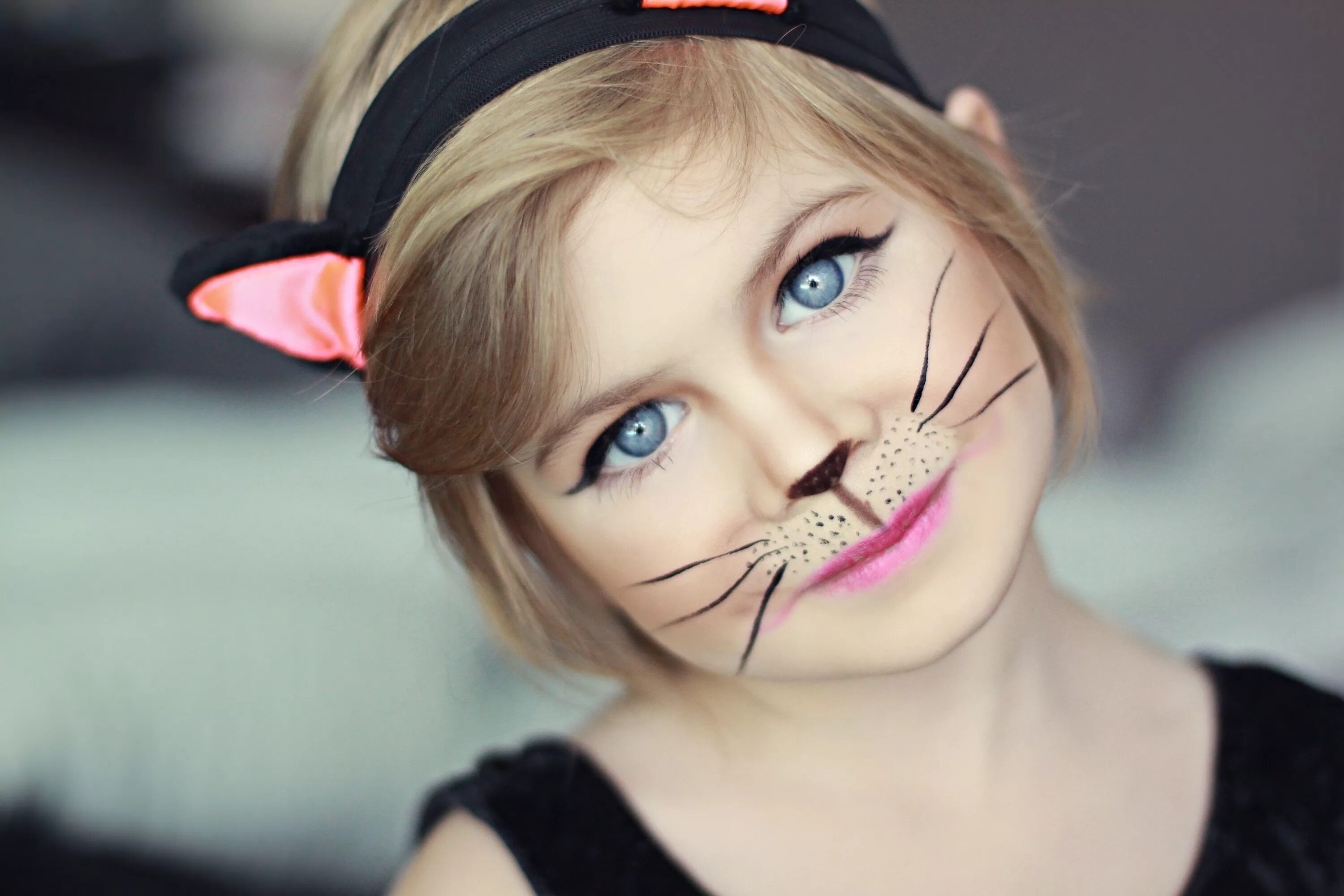 Красивый детский макияж Cat makeup, kid costume www.sunkissedandmadeup.com Halloween makeup for kids, Ca