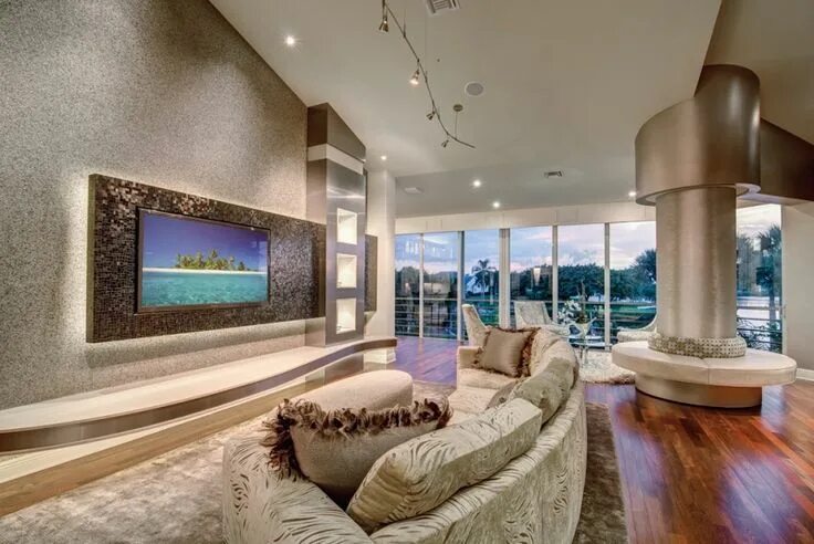 Красивый дизайн 2024 TV Wandhalterung für Medienwand- Ideen zum Selberbauen Mansion living room, Mans