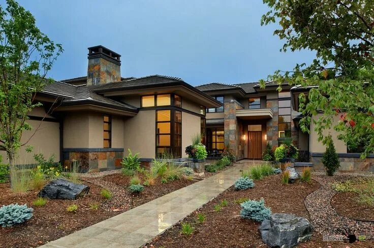 Красивый дизайн частных домов фото Комбинированная отделка House outside design, Outside house decor, House exterio