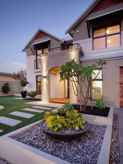 Красивый дизайн частных домов фото 15 Garden Decorating Ideas With Rocks And Stones Front yard design, Yard landsca