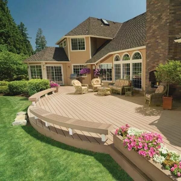 Красивый дизайн частных домов фото ideya.cc Deck pictures, Deck design, House