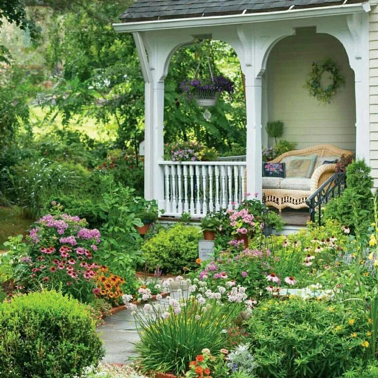 Красивый дизайн дачи фото Pin on Дивный сад Front yard landscaping design, Backyard garden design, Front y