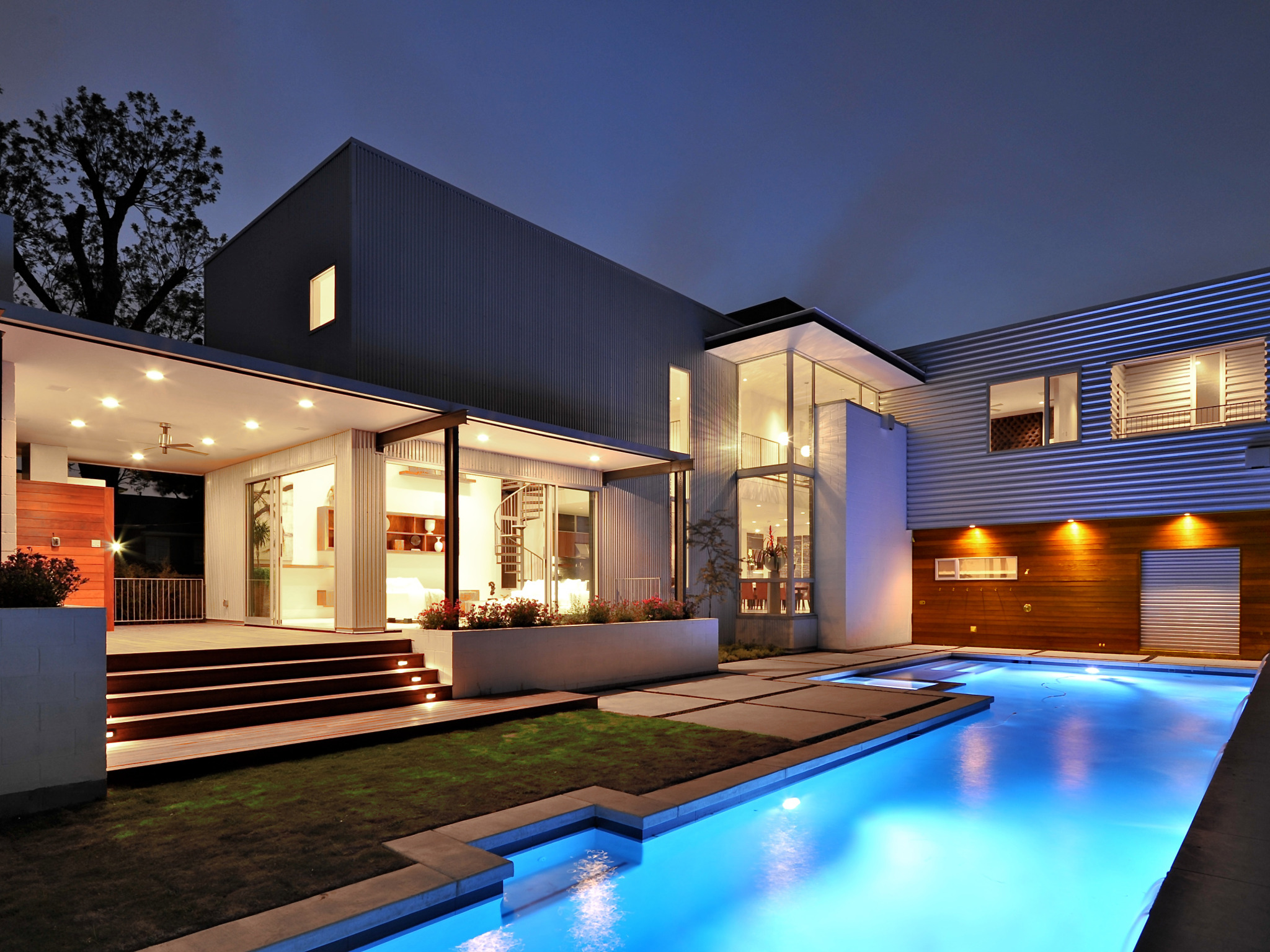 Красивый дизайн дома Скачать обои дом, стиль, house, pool, home, модерн, экстерьер, бассейн., раздел 