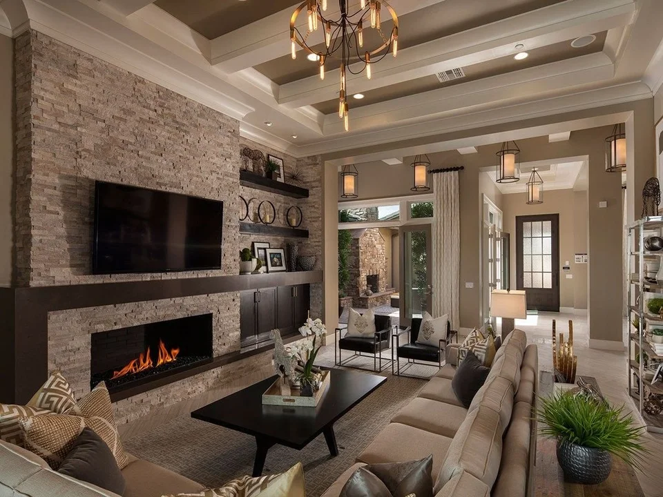 Красивый дизайн гостиной в доме Cottage living room design (47 Photos)
