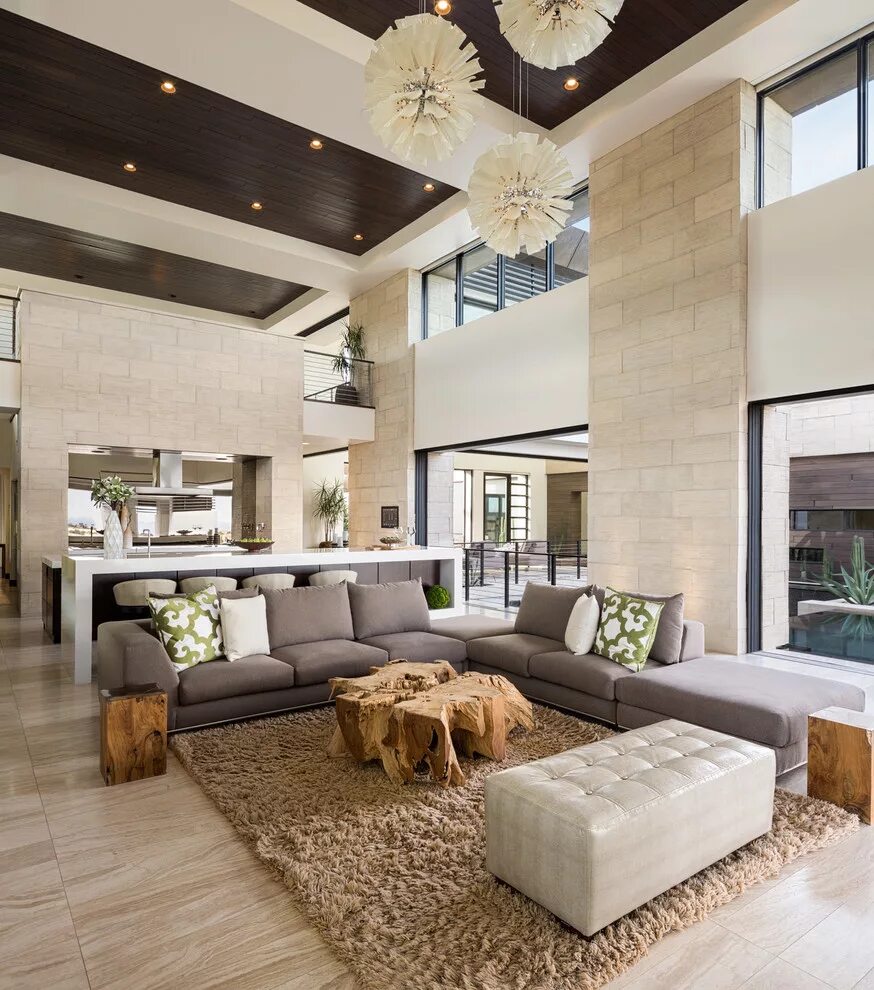 Красивый дизайн интерьера домов Custom Design - Great Room - New American Home 2013 - Современный - Гостиная - Л