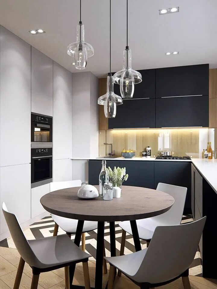 Красивый дизайн кухни в современном стиле Kitchen interior, Small modern kitchens, Small modern kitchen design