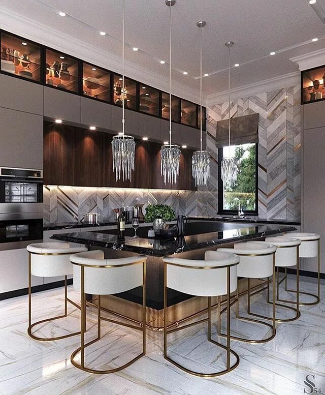 Красивый дизайн кухни в современном стиле A kitchen to die for! This kitchen design is so exquisitely detailed, from the h