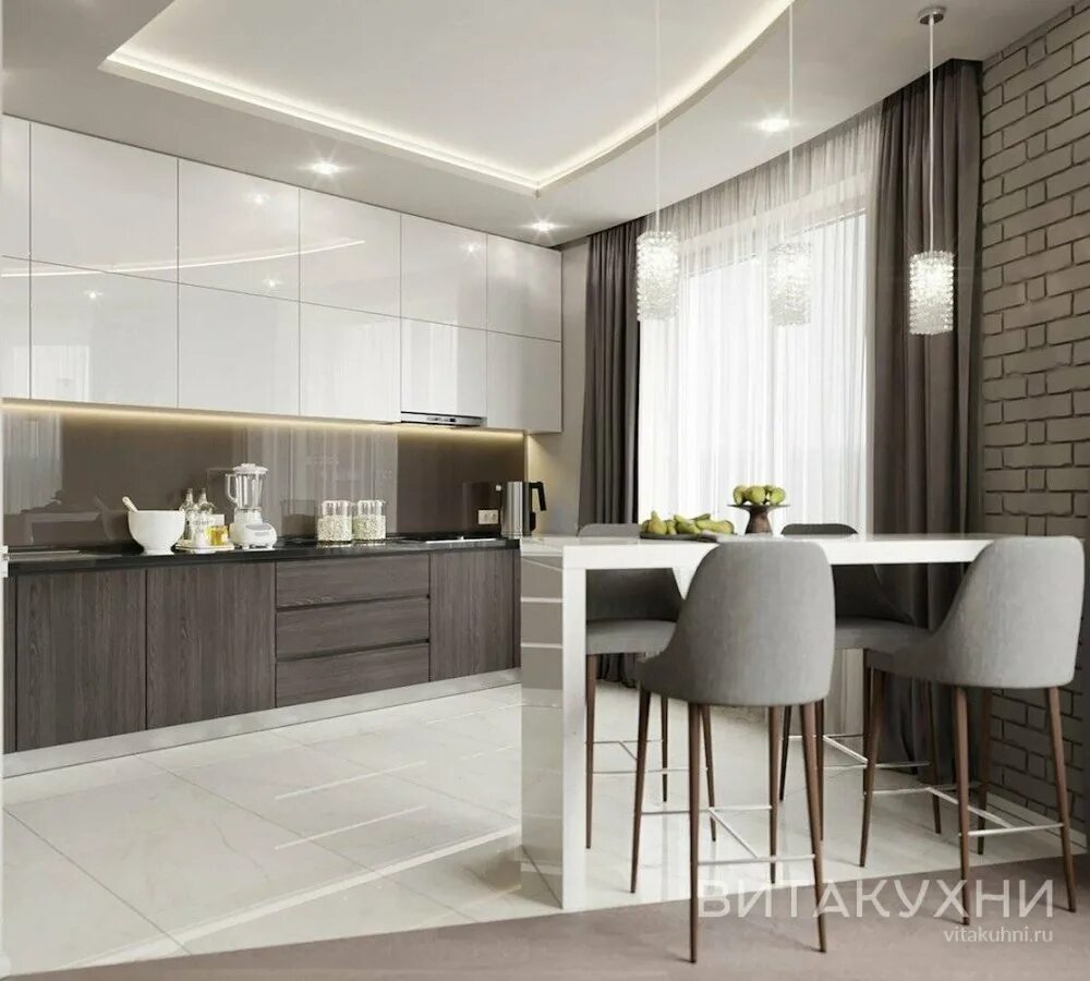 Красивый дизайн кухни в современном стиле Кухня Белла - 168000 ₽, доставка по Москве бесплатно, цвета и размеры на выбор