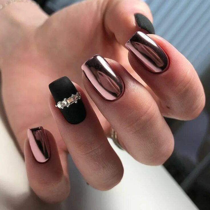 Красивый дизайн квадратного маникюра Black Square Acrylic Nails Designs Inspirations - #acrylic #black #designs #insp
