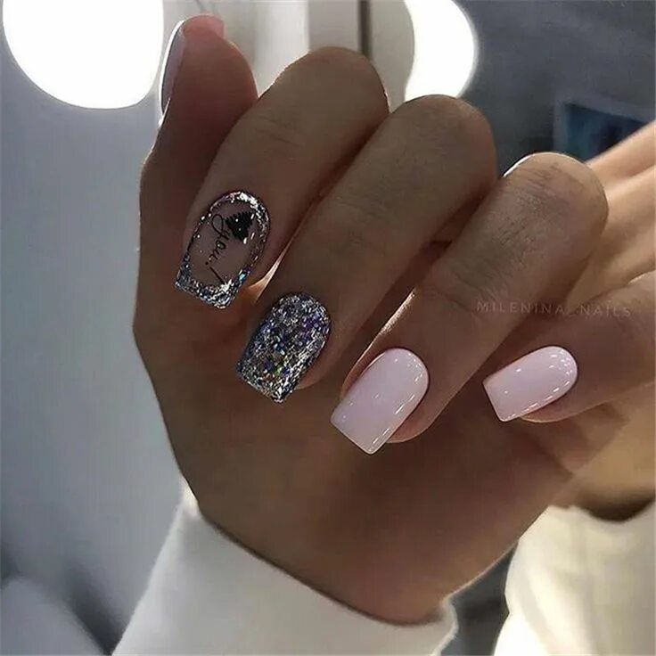 Красивый дизайн квадратного маникюра 47 Fashionable Pink Nail Designs - Aray Blog For Chic Women Trendy nails, New ye