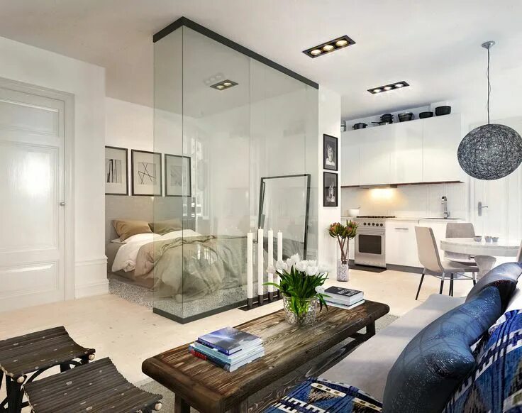 Красивый дизайн квартиры студии Stockholm Apartment Apartment bedroom design, Small apartment design, Apartment 