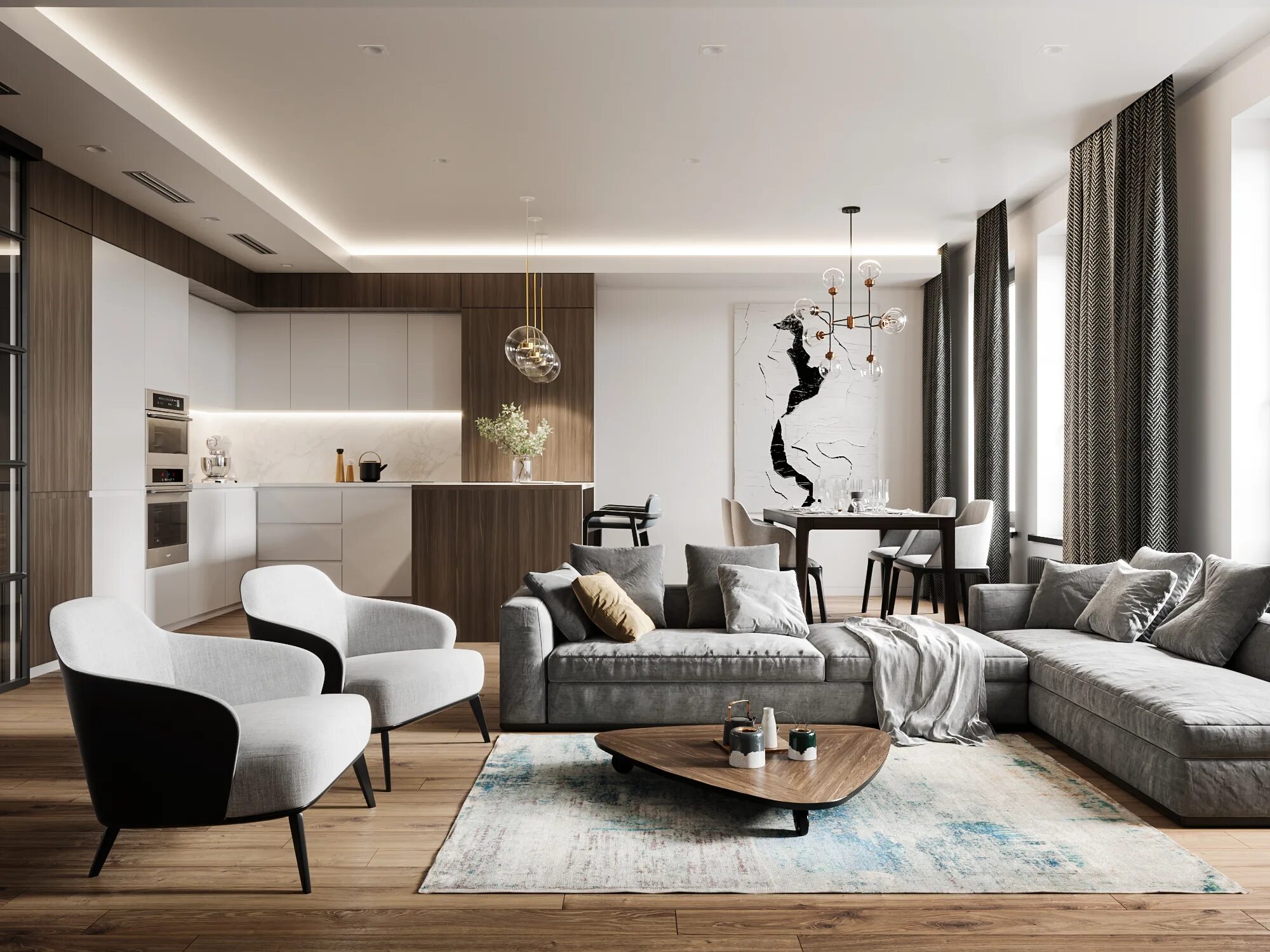 Красивый дизайн квартиры в современном стиле Apartment in minimalist style :: Behance