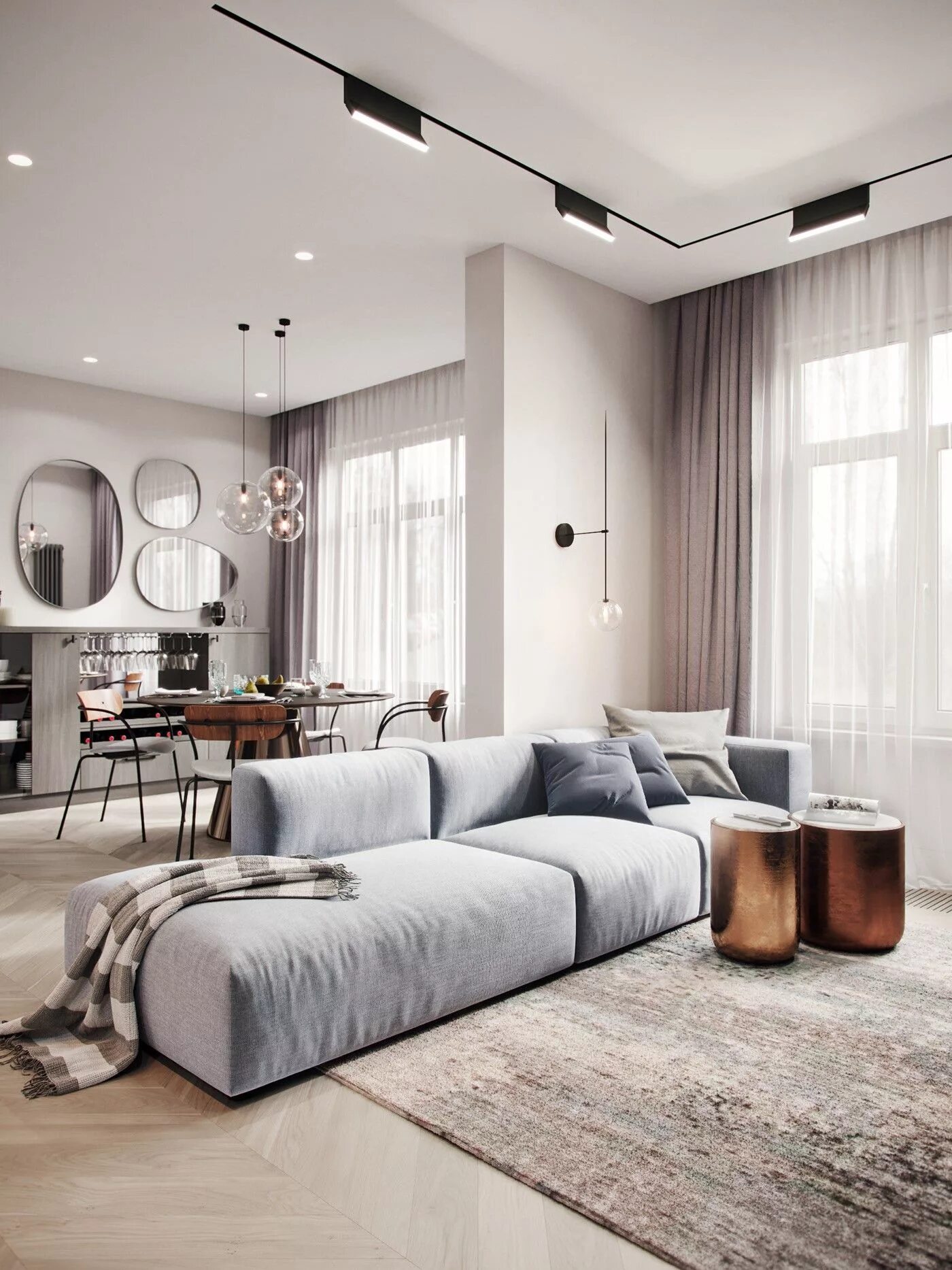 Красивый дизайн квартиры в современном стиле Маршала Захарова" от Monet vs Manet interiors Minimal interior design, Interior 