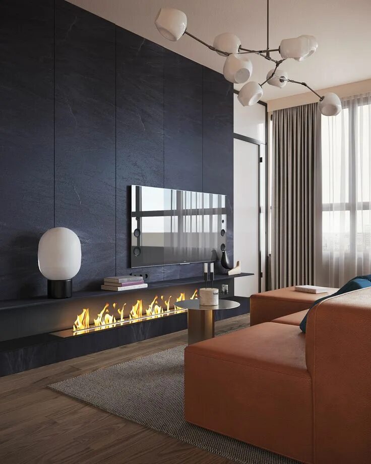 Красивый дизайн квартиры в современном стиле Interior Design Using Orange & Blue: Tips To Help You Decorate Using Complementa