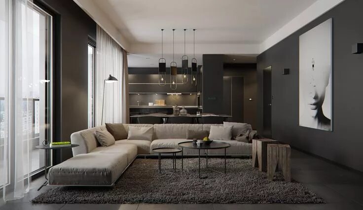 Красивый дизайн квартиры в современном стиле Check out this @Behance project: "Black" https://www.behance.net/gallery/3687741
