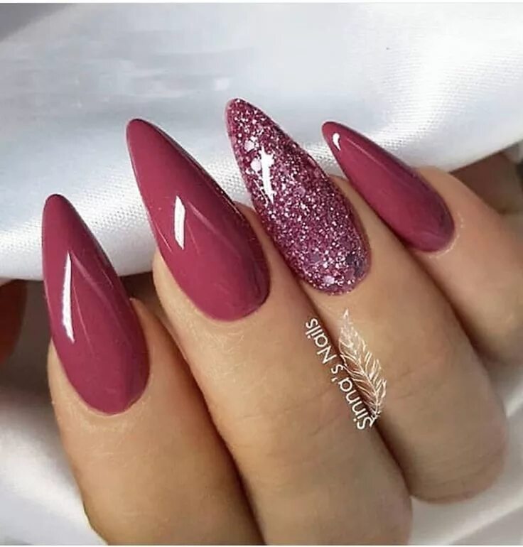 Красивый дизайн маникюра на миндальную Pin su Маникюр Unghie idee, Unghie gel, Unghie fucsia
