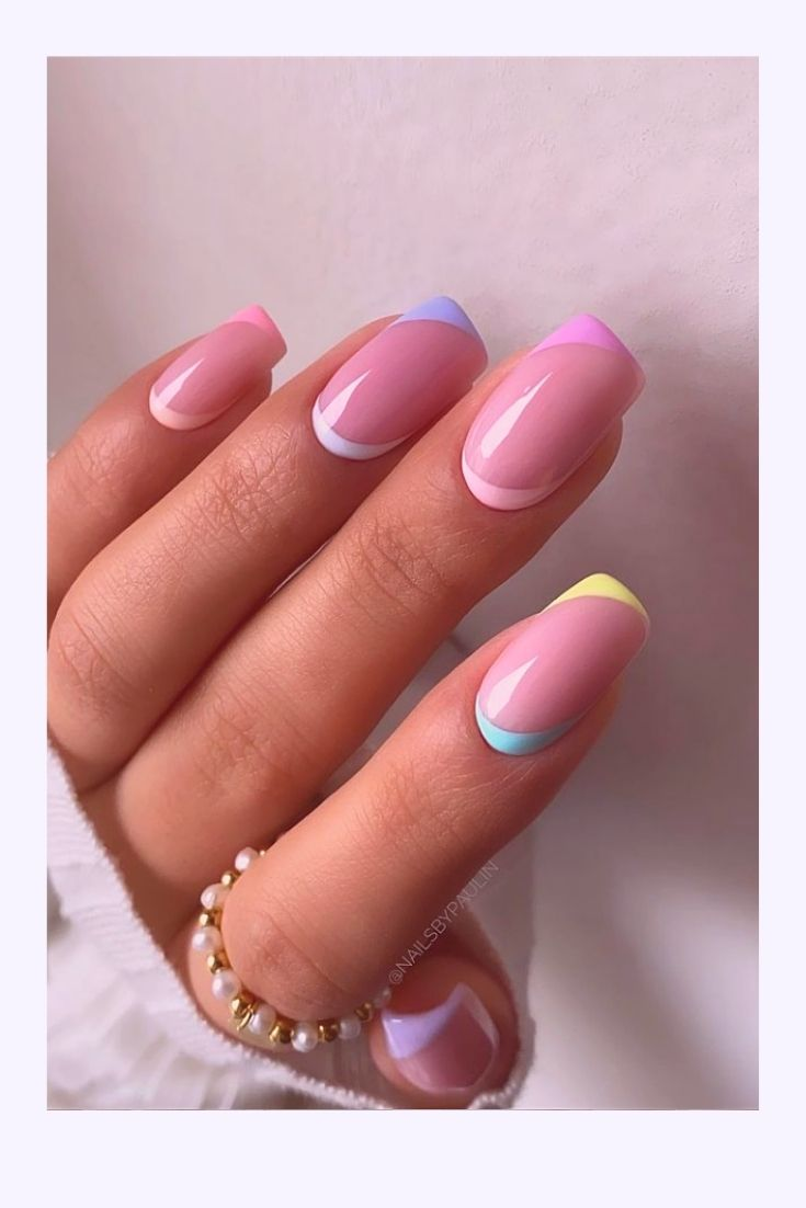 Красивый дизайн маникюра на среднюю длину 35 Most Beautiful Pink Flower Short Nail Designs for Summer 2021 Manikur, Kuku c