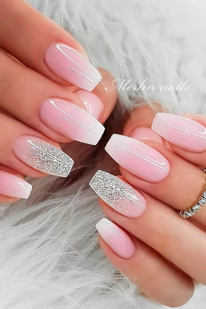 Красивый дизайн маникюра светлый 40 Pink Nails Designs: Top Nail Art Inspiration in Shades of Rosy Ongles rose, V
