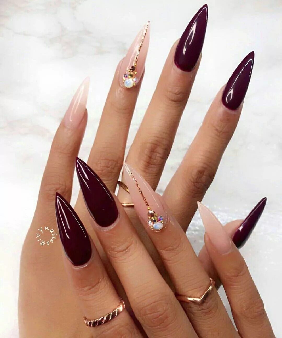 Красивый дизайн на длинные ногти Pin on ◦ Nails Stiletto nails designs, Burgundy nails, Pretty nails
