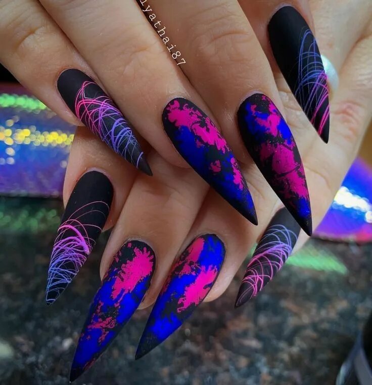 Красивый дизайн на длинные ногти Pin by Jami on Nails Nail designs, Long nail designs, Stiletto nails designs