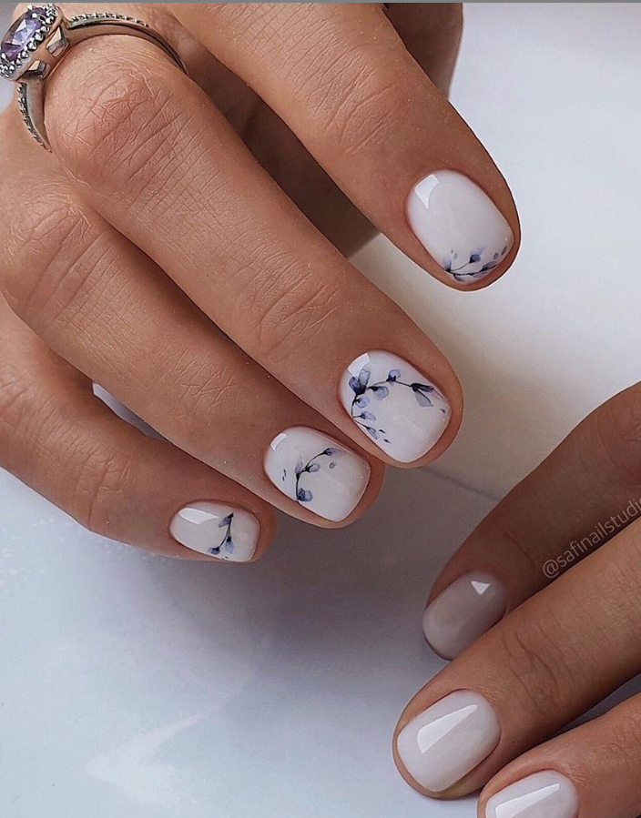 Красивый дизайн на короткие ногти 2024 2020 Summer trendy nails design for pretty short square nails - Mycozylive.com S