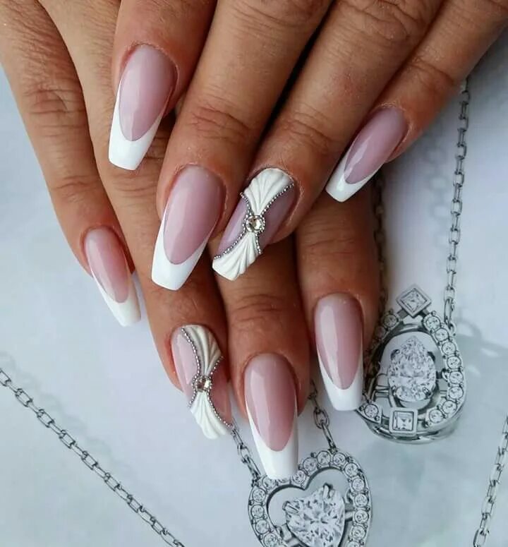 Красивый дизайн ногтей 2019 новинки френч Pin by Olga on Гель Для Ногтей French tip nail designs, Nail art wedding, Bridal