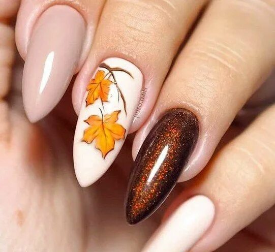 Красивый дизайн ногтей на осень Pin on Nail art Nail designs, Nail colors, Fall nail designs