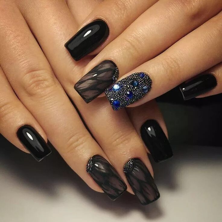Красивый дизайн ногтей новинки черный Pin by Dóra Gulyásné Kardos on Маникюр Nail art designs, Nail art, Natural nail 