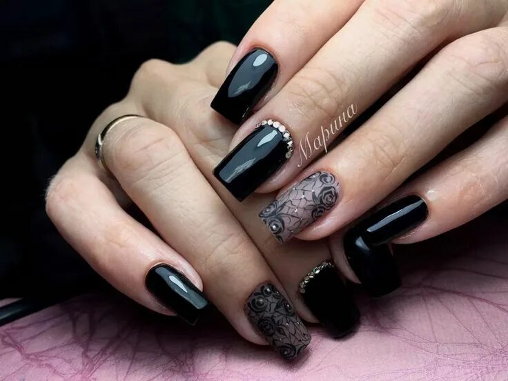 Красивый дизайн ногтей новинки черный Pin by любовь on Дизайн ногтей Nails, Beauty